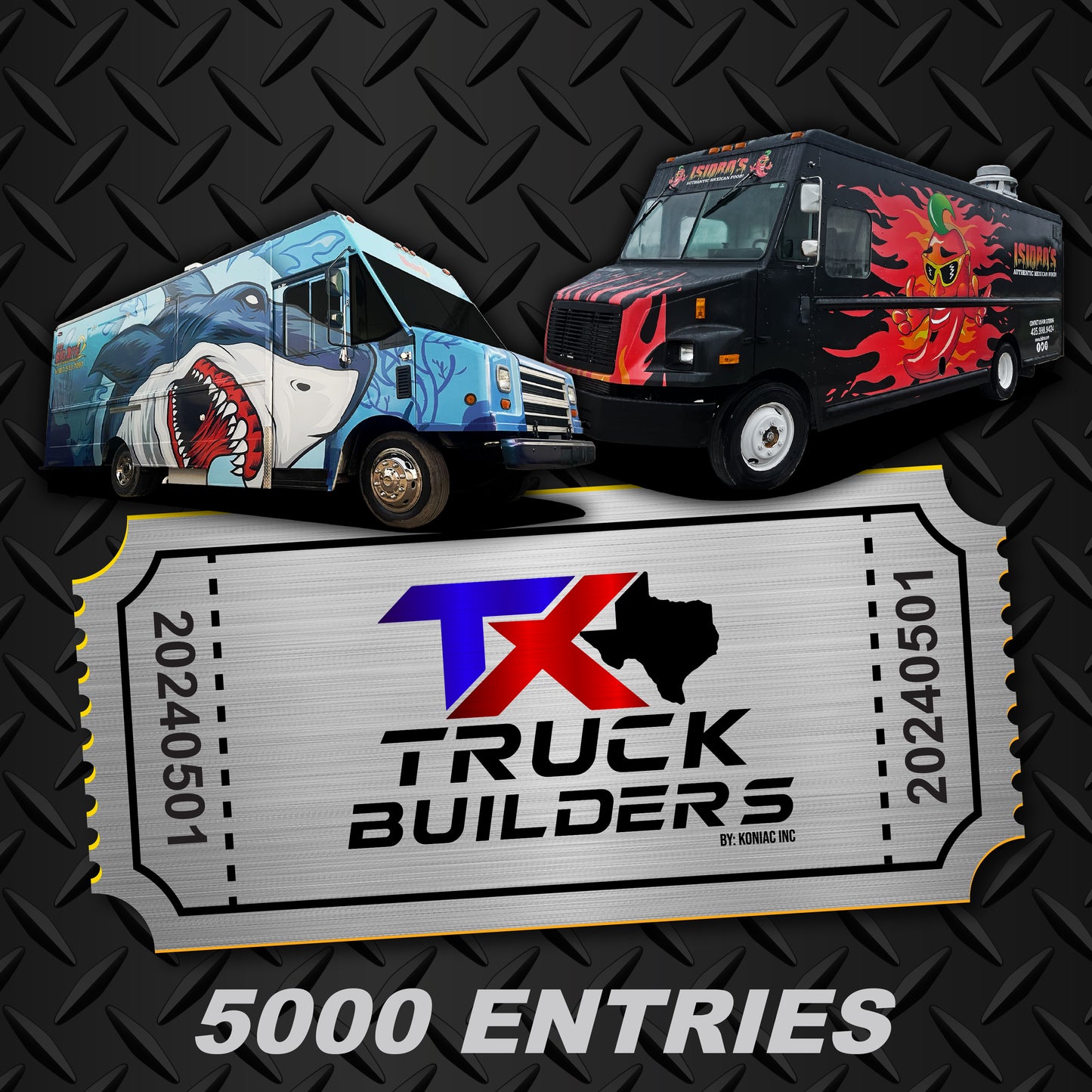 $500 = 5000 ENTRIES FOR A FOOD TRUCK GIVEAWAY